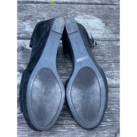 🌸2/30 Velvet wedge sandals with ankle straps - Picture 6 of 6